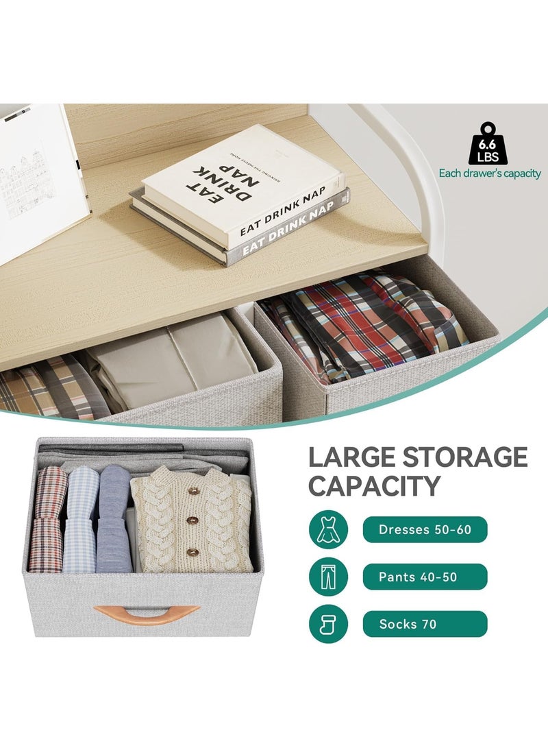 أنفانكي Anvanke 7-Drawer whiteFabric Dresser. الصلب الصلب الإطار الخشبي أعلى برج التخزين. منظم متعدد الأغراض لغرفة النوم غرفة المعيشة الممر مدخل الخزانة - Image 2